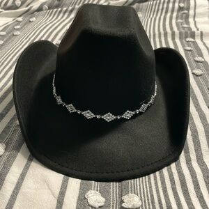 Black Western Hat with Silver Accent